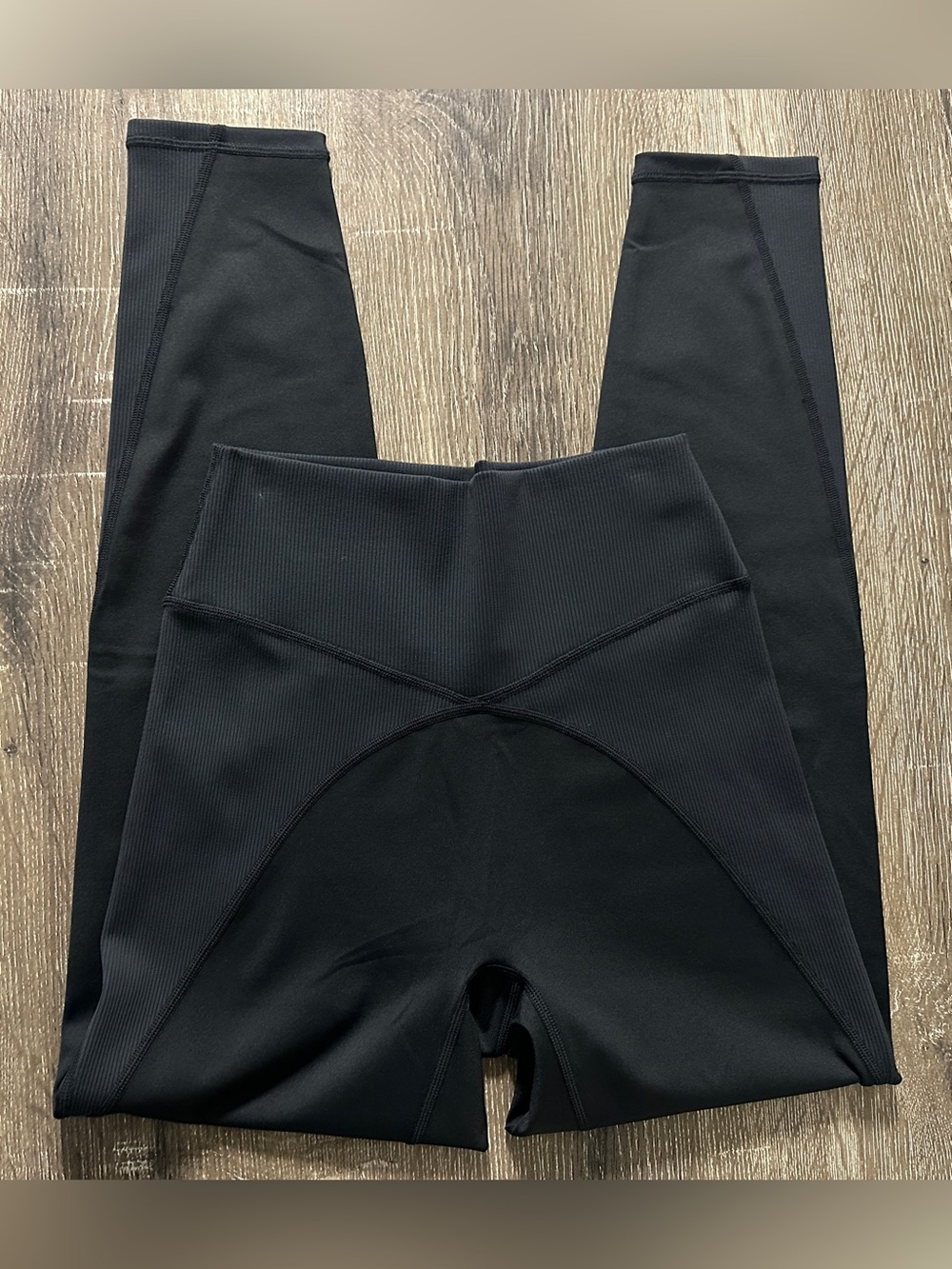 Offline by Aerie - Black Partially Ribbed 7/8 Leggings - Size Large